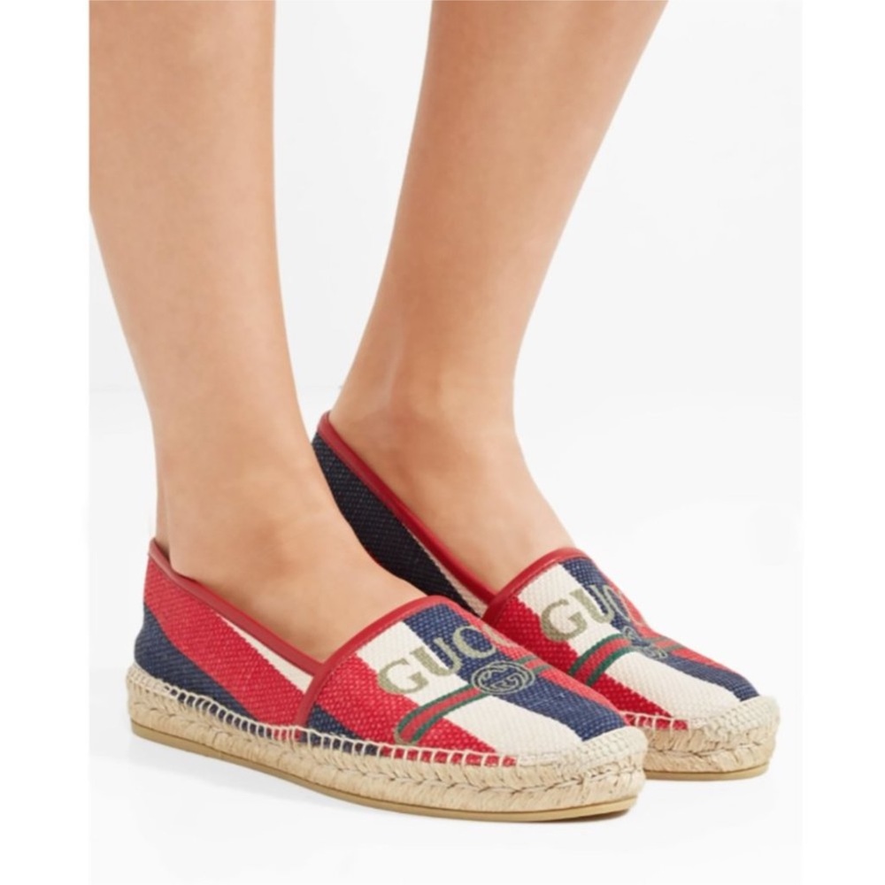 ❤️❤️ EUC GUCCI
 Logo Sylvie Platform Espadrille In Multicolour ❤️❤️